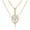 02-Gold White Heart Couple style, variant on Matching Necklace for Couples 14K Gold Silver Plated Sword and Heart Necklaces Trendy Set Dainty Zirconia Chain Pendant Jewelry Gifts for Him and Her