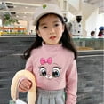 thumbnail image 5 of Generic Children's Clothes Girl's Fall And Winter Long Sleeve Cat Printing Thickened De Velvet Half Turtleneck Bottoming Shirt Tops Shirts Sweatshirts Pullover (6-7 Years,WH1), 5 of 5