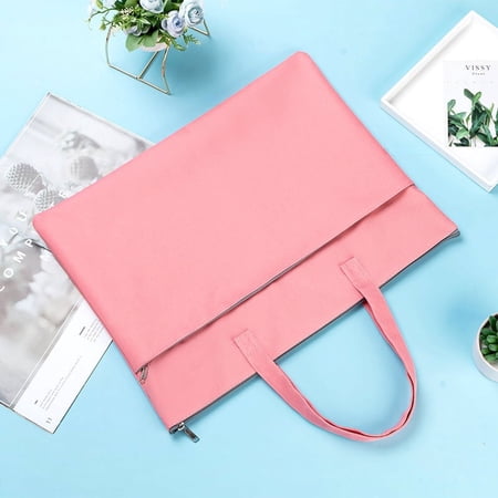 Namzi Zipper Pouch with Handle 18.5*14.17in Large Pocket File Bag A4 Foldable Document Storage Bag for Office Carrying Paper Files Books Filing Folder 3 Pack (Pink) Namzi Zipper Pouch with Handle 18.5*14.17in Large Pocket File Bag A4 Foldable Document Storage Bag for Office Carrying Paper Files Books Filing Folder 3 Pack (Pink)