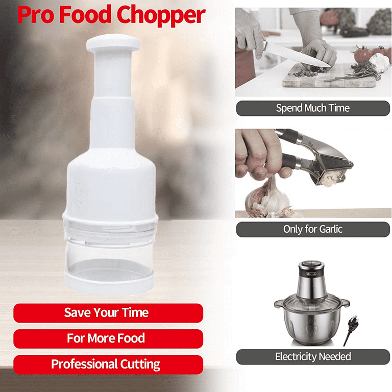 Manual Food Chopper, AMERTEER Mini Garlic Press Mincer Tool Pull String - -  Hand Pull Food Processor Vegetable Cutter for Meat Nuts Pepper onion - Easy  to Assemble, Use and Clean price