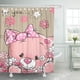 thumbnail image 1 of ABPHQTO Bebé lindo dibujos animados gatito rosa con flores hermoso cumpleaños lazo gato celebraciones cortina de ducha cortina de baño 165x180 cm ABPHQTO PKNMT66x72Shower-12001, 1 of 2