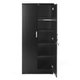 thumbnail image 5 of Better Home Products Harmony Wood Two Door Armoire Wardrobe Cabinet in Black, 5 of 5