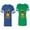 Men Royal / Women Green, variant on King Queen Red Gold Crown Matching Couple Cotton Jerseys (Men Royal / Women Black) (Men S / Women S)
