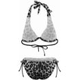 thumbnail image 6 of SKQIT Women's 2 Piece Bikini Sets Leopard Print Halter Tie Triangle Bathing Suit Side Tie Swimsuit Set Beach Outfits, 6 of 7