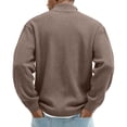 thumbnail image 6 of IAJDKMEK Men's Quarter Zip Pullover Sweater - Stand Collar Long Sleeve Casual Pullover for Men with Front Zipper and Soft Knit Fabric for Everyday Wear,Brown L, 6 of 7
