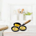 thumbnail image 6 of 3 Hole Cast Iron Omelet Pan Non-Stick Cooking Egg Ham Pan Breakfast Grill Cooking Pot Egg Frying Pan Pancake Pan, 6 of 9