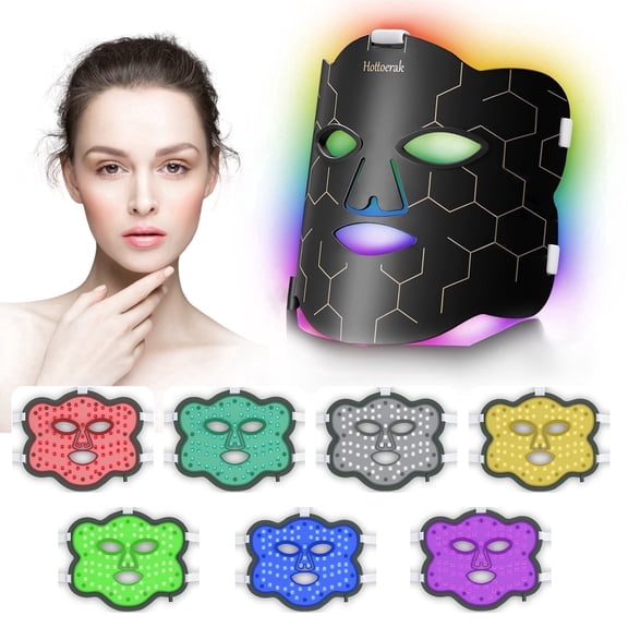 FDA Cleared Red Light Therapy Lamp, Silicone Mask with 7 colors, LED Light at Home, Office,Travel