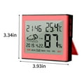 thumbnail image 3 of Thermometer with Digital Atomic Clock, Large Display with Adjustable Backlight, Inside Outside Temperature Humidity Monitor, Home Weather Thermometer(Pink), 3 of 8