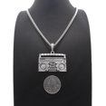 thumbnail image 4 of Hip Hop Silver Plated Retro Boom Box Pendant & 4mm 24" Cuban Chain Necklace, 4 of 5