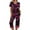 Dark Purple, variant on Valentines Capris Sets Women 2 Piece Outfits Tracksuits Short Sleeve Lounge Fall Sweat Capris and Shirts Classic Plus Size Loose Fit Sweatsuits for Women with Pockets, Red S