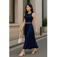 thumbnail image 4 of Moomaya Womens 2 Pcs Skirt Set - Sleeveless Crop Top and High Waisted Flared Maxi Skirt - Soft Viscose Jersey Co-ord Outfit, 4 of 6