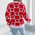 thumbnail image 3 of Ugly Christmas Sweaters For Women Heart Print Fall Loose Crewneck Color Block Pullover Casual Long Sleeve Knit Cozy Sweaters, 3 of 5