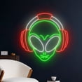 thumbnail image 2 of Handmadetneonsign Alien Headphone Wall Art, Alien Headphone Wall Decor, Game Room Wall Decor, 2 of 5