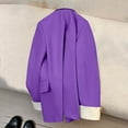 thumbnail image 4 of Homenesgenics Jackets for Women under $10.00 Women's Fashion Casual Solid Color Pocket Turndown Collar Long Sleeve Blouse Blazer Purple S Black* Friday, 4 of 4