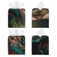 thumbnail image 2 of Sikiie Realistic Colorful Chameleon Leather Tissue Box Cover Square, tissue box holder, Tissue Box with Bottom Belt-5.2”x5.2”x5.2”, 2 of 7
