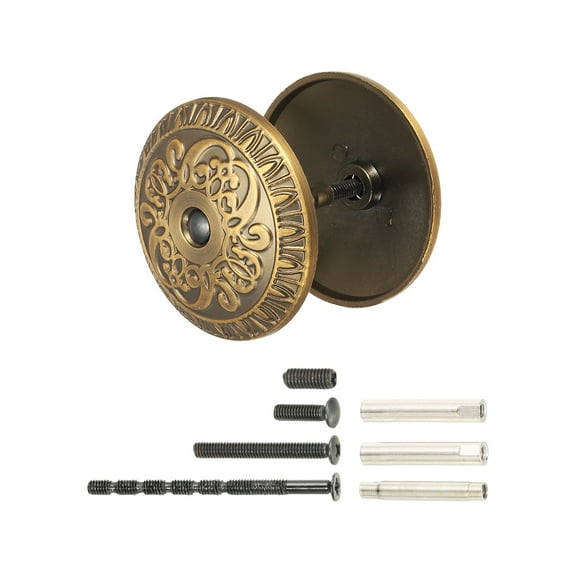 Uxcell Door Hole Cover Plate Zinc Alloy Vintage Round Deadbolt Knob Hole Repair Cover for Hole Filling Decoration Copper