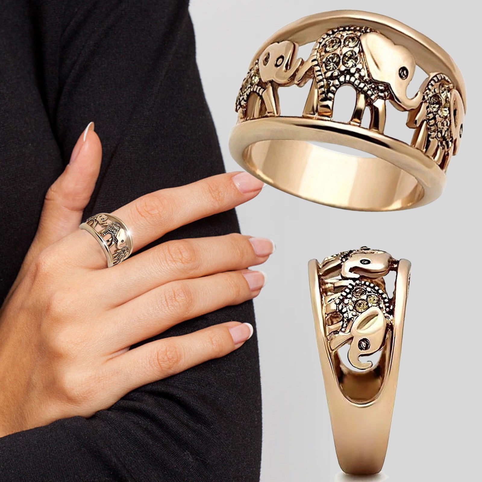 Elephant Copper Ring, Indian Pattern, Girl Totemic Ring, Mehendi Style,  Unisex Mandala Statement Copper Big Finger Ring, Personalized Band - Etsy