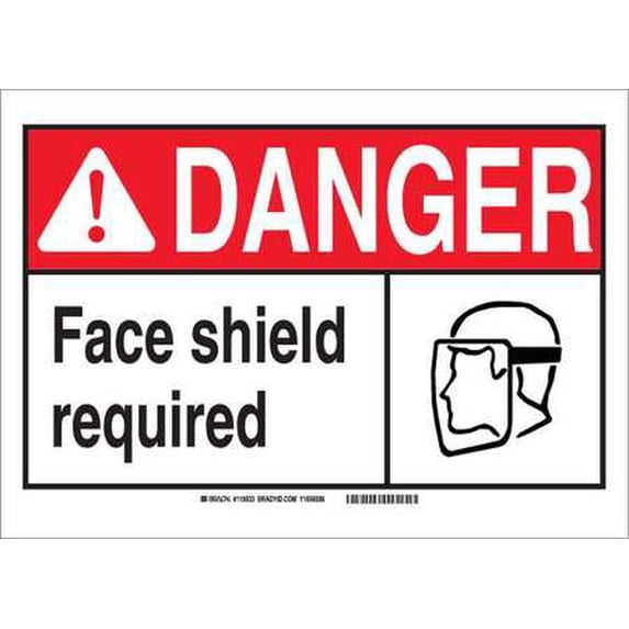 BRADY 119937 Danger Sign,10in.Hx14in.W,Aluminum G1968401