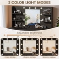 thumbnail image 4 of Vineego Makeup Vanity Desk with Mirror, Lights & Power Outlet Vanity Table with 7 Drawers and 6 Storage Shelves for Bedroom, Black, 4 of 7