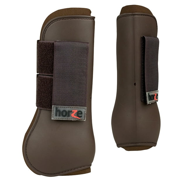 Horze Spirit Plastic Horse Tendon Boots Chocolate Brown Full Size