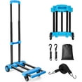 thumbnail image 1 of Foldable Hand Truck lbs Stainless Steel Folding Luggage Cart Portable Dolly Cart for Moving Solid Platform Hand Cart with Elastic Ropes Collapsible Luggage Cart with Wheels for Mo, 1 of 9