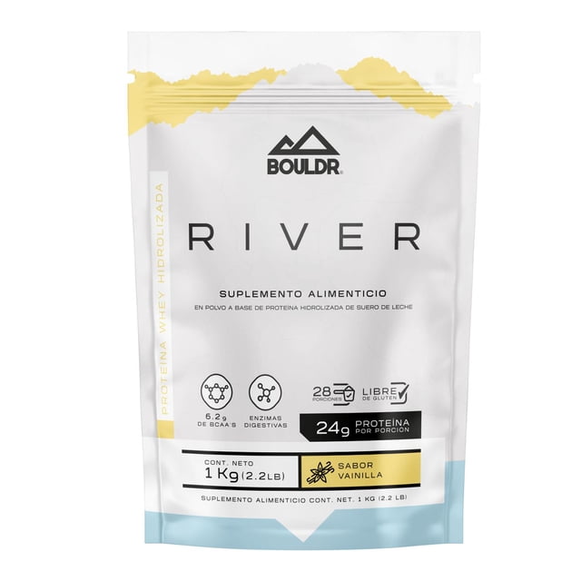 Proteína Whey Hidrolizada River 1 kg Vainilla Bouldr