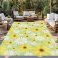thumbnail image 2 of Farmhouse Daisy Outdoor Rug for Patio/Deck/Porch, Non-Slip Large Area Rug 5 x 7 Ft, Spring Watercolor Yellow White Floral Green Indoor Outdoor Rugs Washable Area Rugs, Camping Rug Carpet Runner, 2 of 8