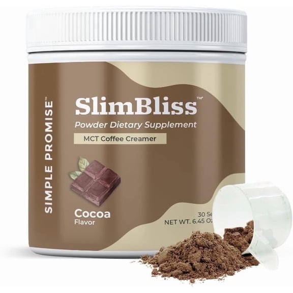 Simple Promise SlimBliss - Sugar-Free Coffee Creamer with MCT Oil Powder, Mocha Flavor, 30 Servings