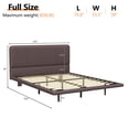 thumbnail image 3 of GDF Studio Full Size Modern PU Leather Platform Bed with LED Light, Coffee, 3 of 7