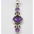 thumbnail image 2 of SilverStarJewel 925 Pure Silver Purple Amethyst Traditional Stylish Pendant 1.7" Bijoux, 2 of 3