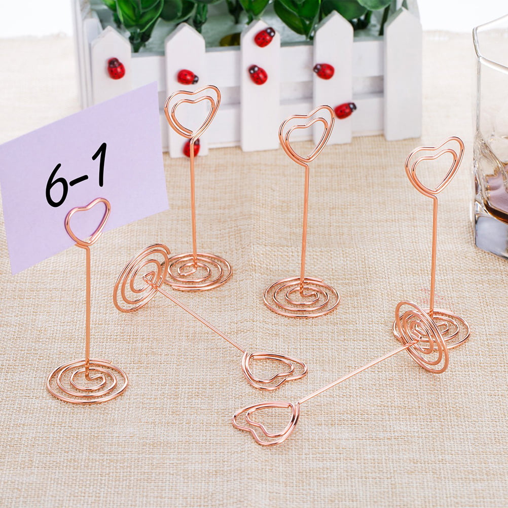 Rose Gold NUOLUX 12Pcs Table Number Card Holder Wire Photo Holder Stands Wedding Party Favor Paper Menu Clips