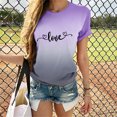 thumbnail image 2 of DPTALR Women Crewneck Gradient T-shirts Loose Comfortable Blouses Valentines Tops, 2 of 7