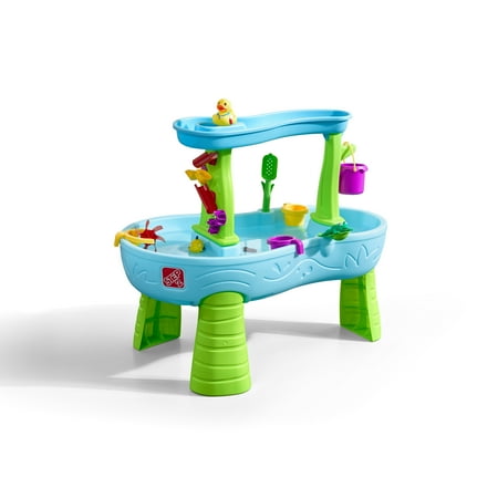 Step2 Rain Showers Splash Pond Water Table Kids Playset with 13 Piece Accessory Set