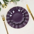 thumbnail image 2 of Balsa Circle 10 Purple 6" Round Disposable Salad Dinner Plastic Plates Gold Wavy Trim Wedding Party Tableware, 2 of 8