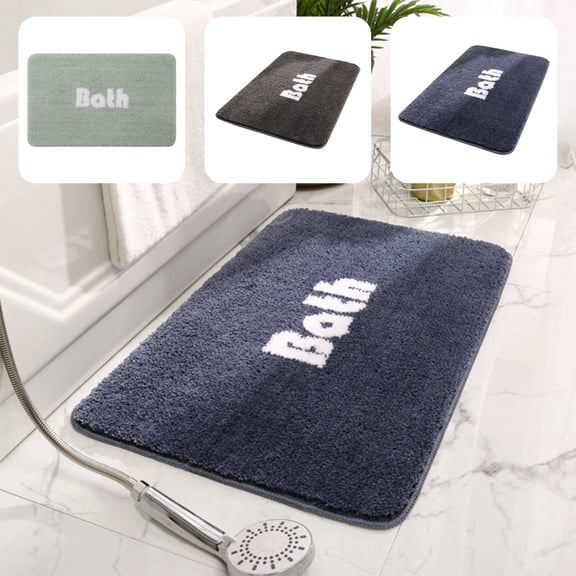 Memory Foam Bath Mat with Cobblestone Design, Super Soft & Quick-Dry Bathroom Rugs, Machine Washable Non-Slip Absorbent Floor Mat for Bathroom Shower Tub, 16x24 Inch, Gray by PALIFEUR