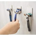 4Pack Stainless Steel Razor Holder for Shower SelfAdhesive, NoDrill Heavy Duty Shower Hooks