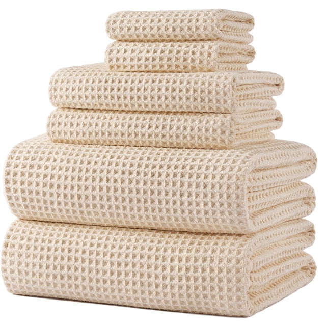 Juego de toallas de baño POLYTE de microfibra de secado rápido de gran tamaño, 6 unidades