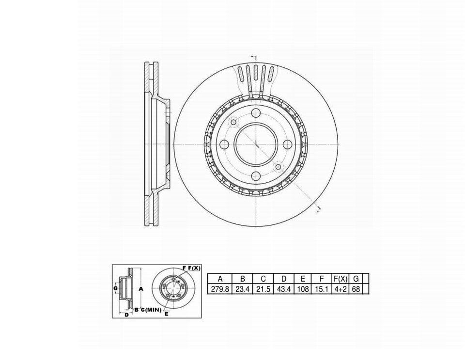 Winstop Brake Rotor, Front WS232797, Saab 900 1993-1988
