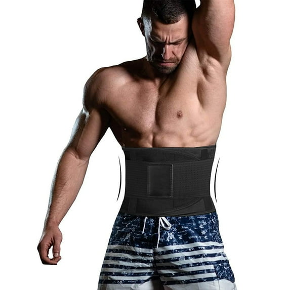 Lilvigor Mens Waist Trainer Sweat Belt Waist Trainer for Men Back Brace Workout Waist Shaper with Double Adjusted Straps
