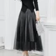 thumbnail image 4 of Falda de malla de cintura alta adelgazante con diseño de cielo estrellado para mujer, nueva falda de línea A de longitud media con parches de lentejuelas estilo 2024, 4 of 5