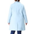 thumbnail image 4 of Agnes Orinda Women's Plus Size Coat Notched Lapel Single Breasted Long Winter Outerwear Coats with Pockets 4X Sky Blue, 4 of 8
