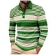 thumbnail image 2 of Blusa y camisa de manga larga con cuello vuelto para hombre, informal, a la moda, con estampado de rayas y botones, de poliéster., 2 of 7