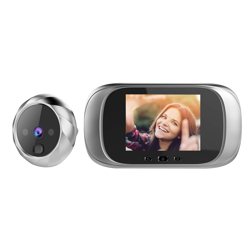 Visionneuse d'oeil de porte vidéo à la maison caméra de sécurité porte visuelle yeux de chat électroniques 2.4 pouces LCD numérique visionneuse de judas à 90 ° surveillance visuelle 