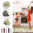 thumbnail image 5 of Kitchen Rugs and Mats 2 Pieces Floral Lemon Runner Rug Sets Fruit Eucalyptus Leaf Branch Retro Soft Comfort Standing Kitchen Mats for Floor Absorbent Area Rugs Carpet Non Slip Cushioned Doormat, 5 of 9
