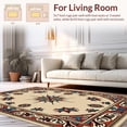 thumbnail image 2 of ODIKA 4' x 6' Machine Washable Non-Slip Area Rug, Middle Eastern Medallion High Traffic Rug, Beige, 373750, 2 of 7