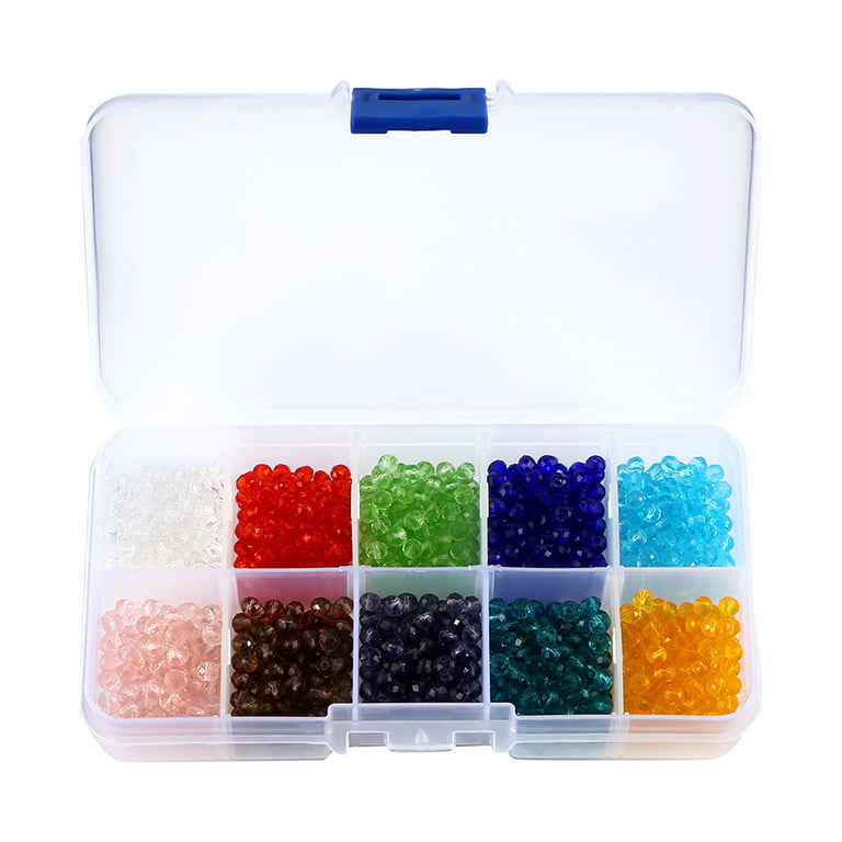 1400 Pcs, 4mm Trans Faceted Bicone Glass Crystal Beads Kit with 10