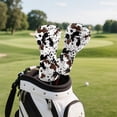 thumbnail image 3 of Yuyamidu Brown Cow Print Golf Club Head Covers Cute Driver Headcover Hybrid Headcover Fairway Wood Head Covers PU Leather for Golf Clubs, 3 of 7