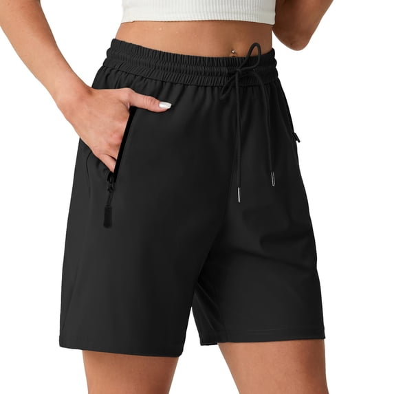 Women's Hiking Shorts Stretch Lightweight Quick Dry Athletic Comfy Summer Long Shorts with 2 Zipper Pockets, XL