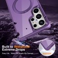 thumbnail image 5 of Allytechgroup Samsung Galaxy S25 Ultra Case Magnetic, Compatible with Magsafe & Car Mount Adjustable Stand Ring Holder Heavy Duty Shockproof Matte Phone Case for Samsung Galaxy S25 Ultra, Purple, 5 of 7