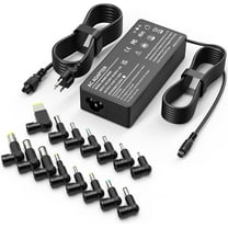 90W Universal Laptop Charger, DC Output 18.5V 19V 19.5V 20V Power Adapter Supply Cord with 15 Tips, Black